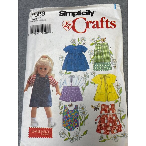 Simplicity Crafts 7688 Doll Clothes Sewing Uncut Pattern for 18-Inch Doll Outfit - Picture 1 of 5
